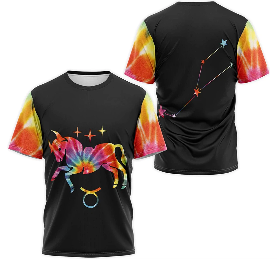 T-Shirt, Hoodie - Tie Dye Zodiac Taurus 3D Printed