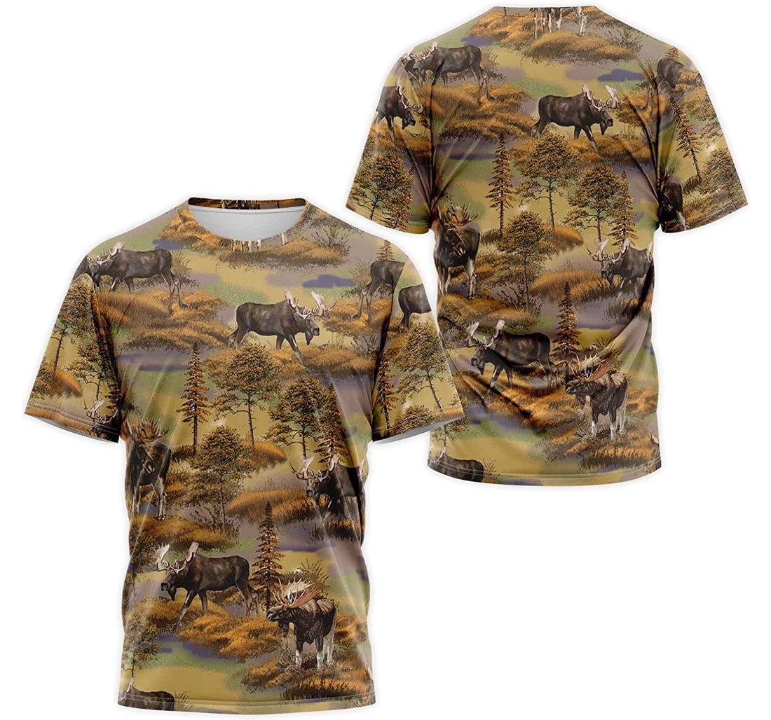 T-Shirt, Hoodie - Moose Forest Pattern 3D Printed