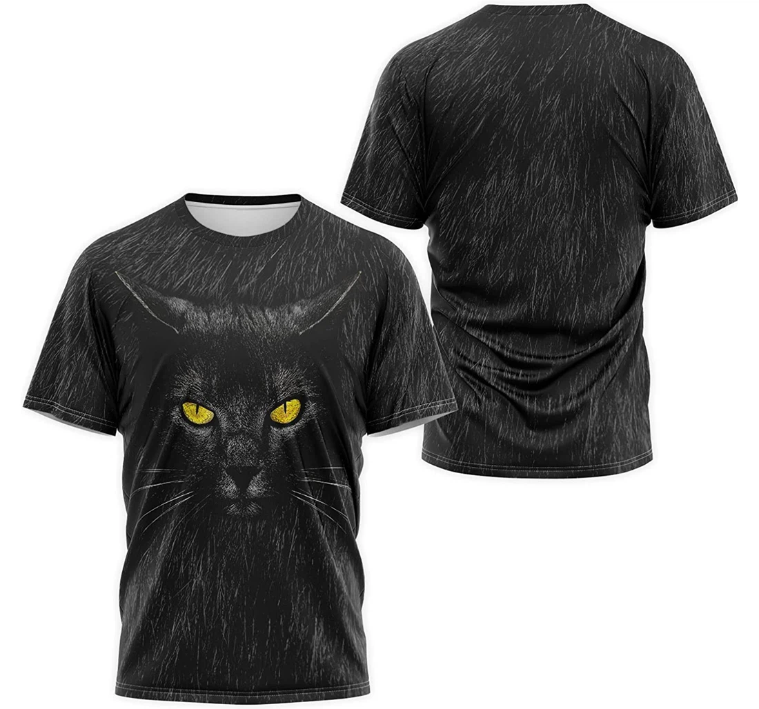 T-Shirt, Hoodie - Cat Yellow Eyes Face Hair 3D Printed