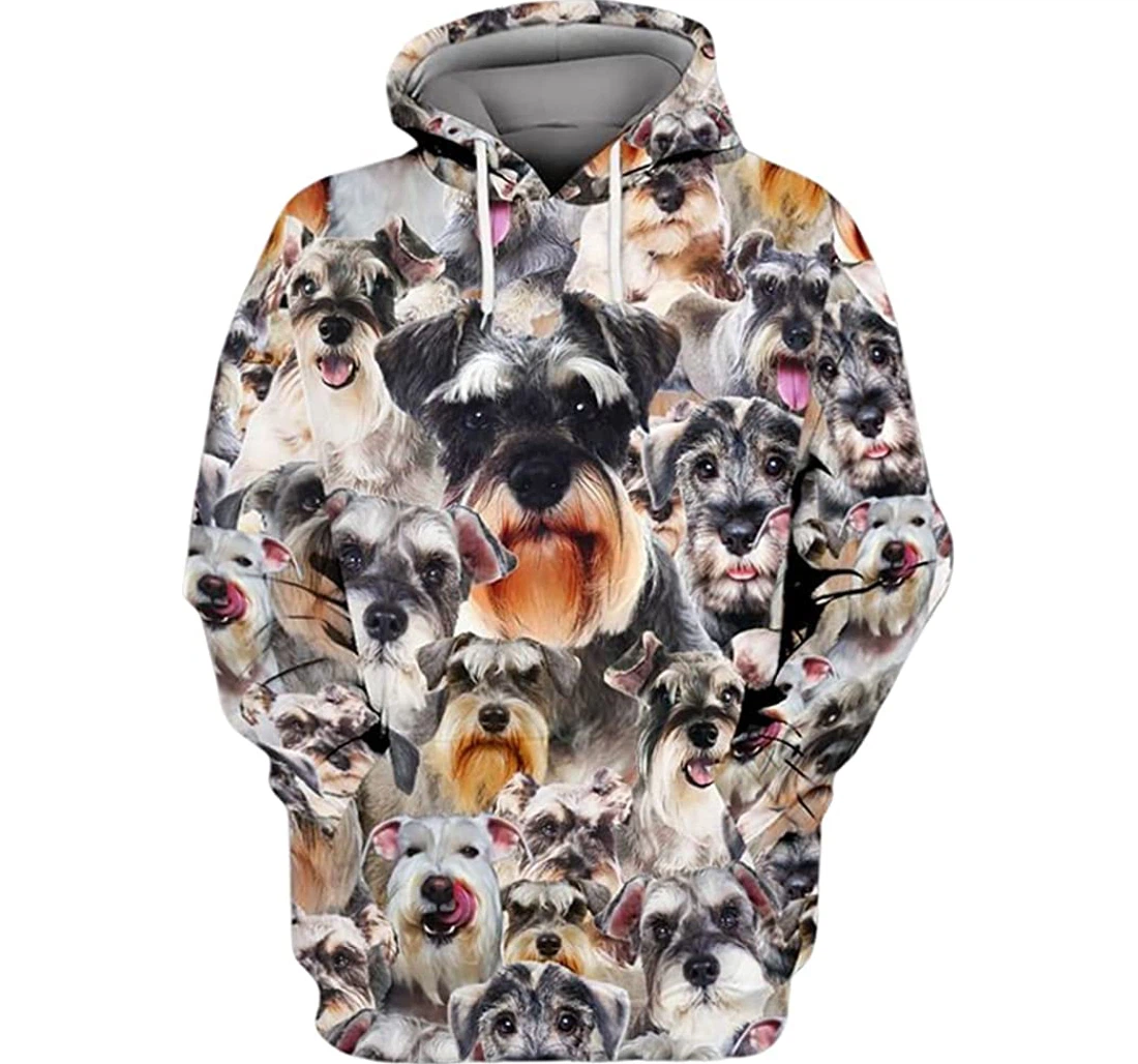 Multiple Schnauzer So Cute Included - 3D Printed Pullover Hoodie