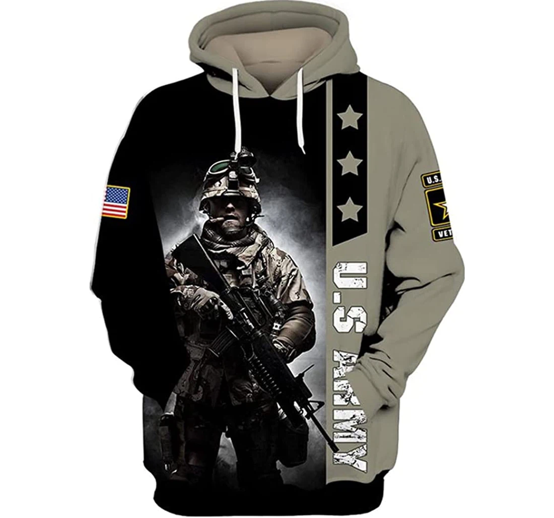 U.s Army Veteran And Grey Included - 3D Printed Pullover Hoodie