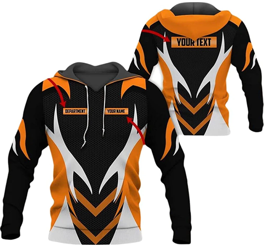 Personalized Name Orange Heavy Equipment Included - 3D Printed Pullover Hoodie