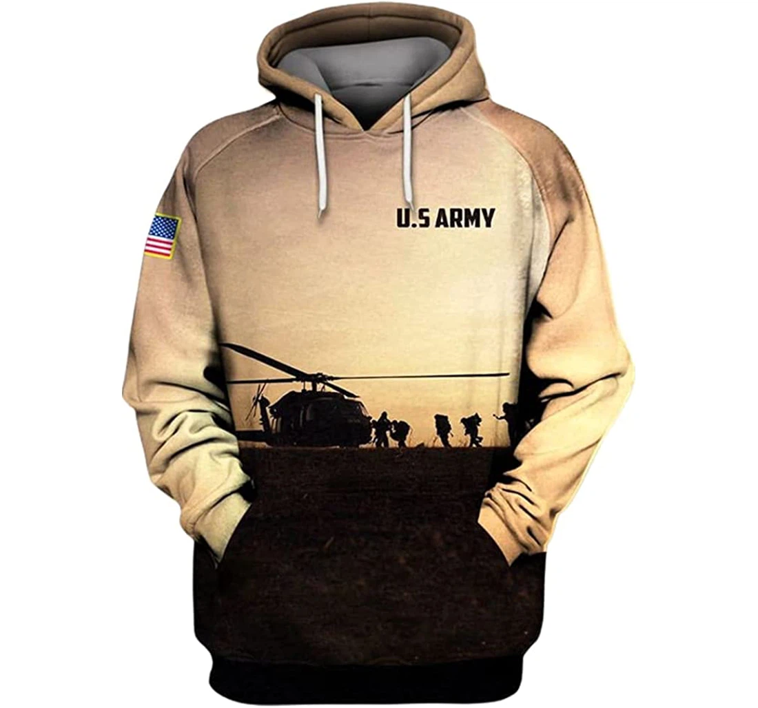 Us Army War In History America Flag Included - 3D Printed T-shirt