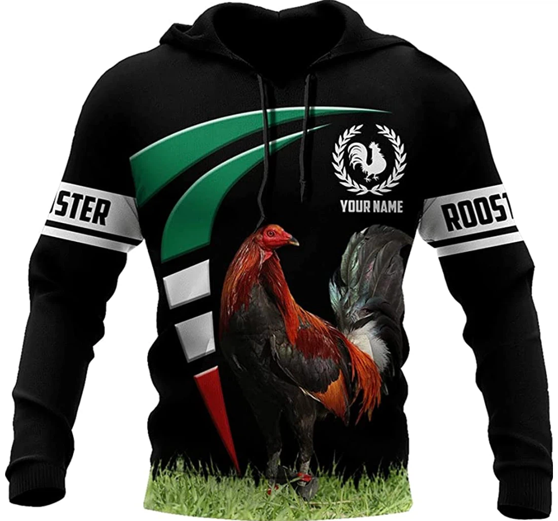 Personalized Name Rooster Mexico Mexican Chicken Art Included - 3D Printed Pullover Hoodie
