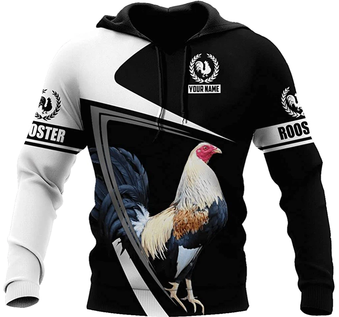Personalized Name Rooster Mexican Art And White Background Included - 3D Printed Pullover Hoodie