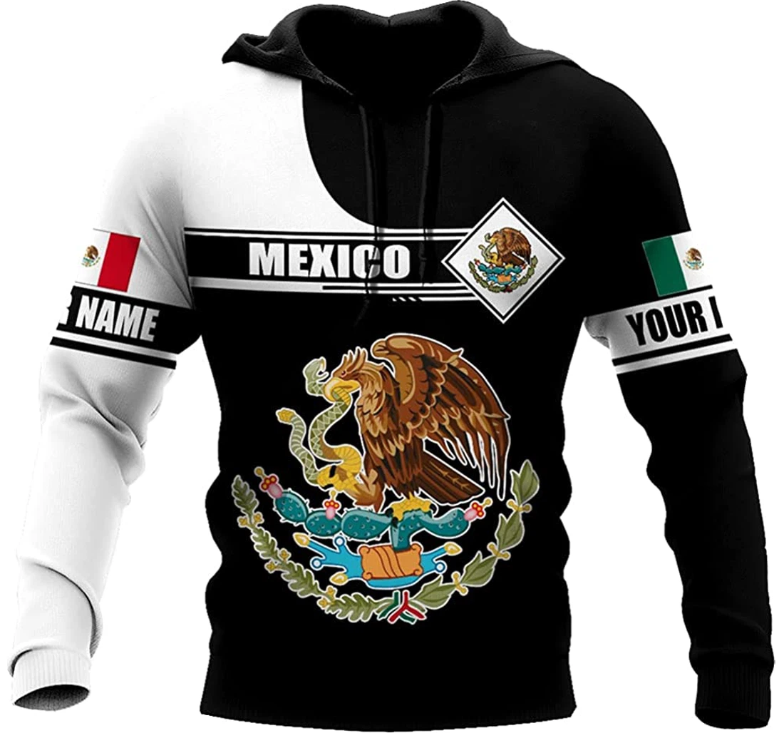 Personalized Name Mexico Symbol And White - 3D Printed Pullover Hoodie