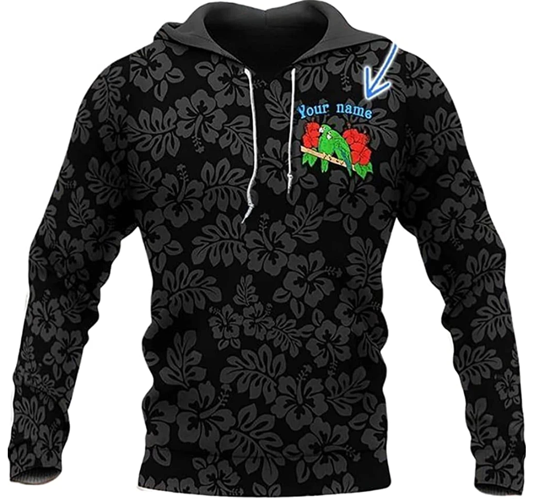 Personalized Name Puerto Rico Parrot - 3D Printed Pullover Hoodie