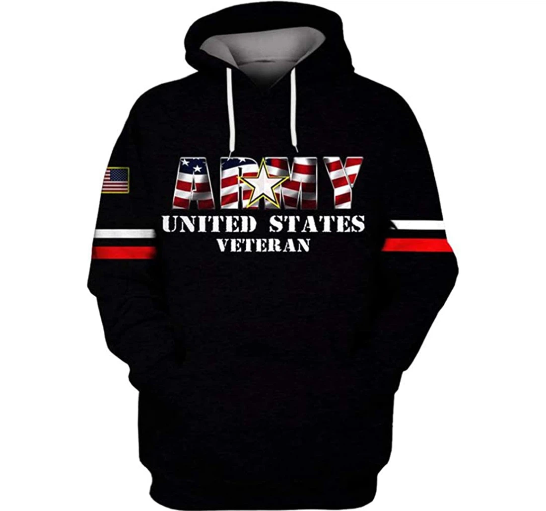 Us Army - Veterans Day - Remember All Who Served Brothers America Flag Included - 3D Printed Pullover Hoodie