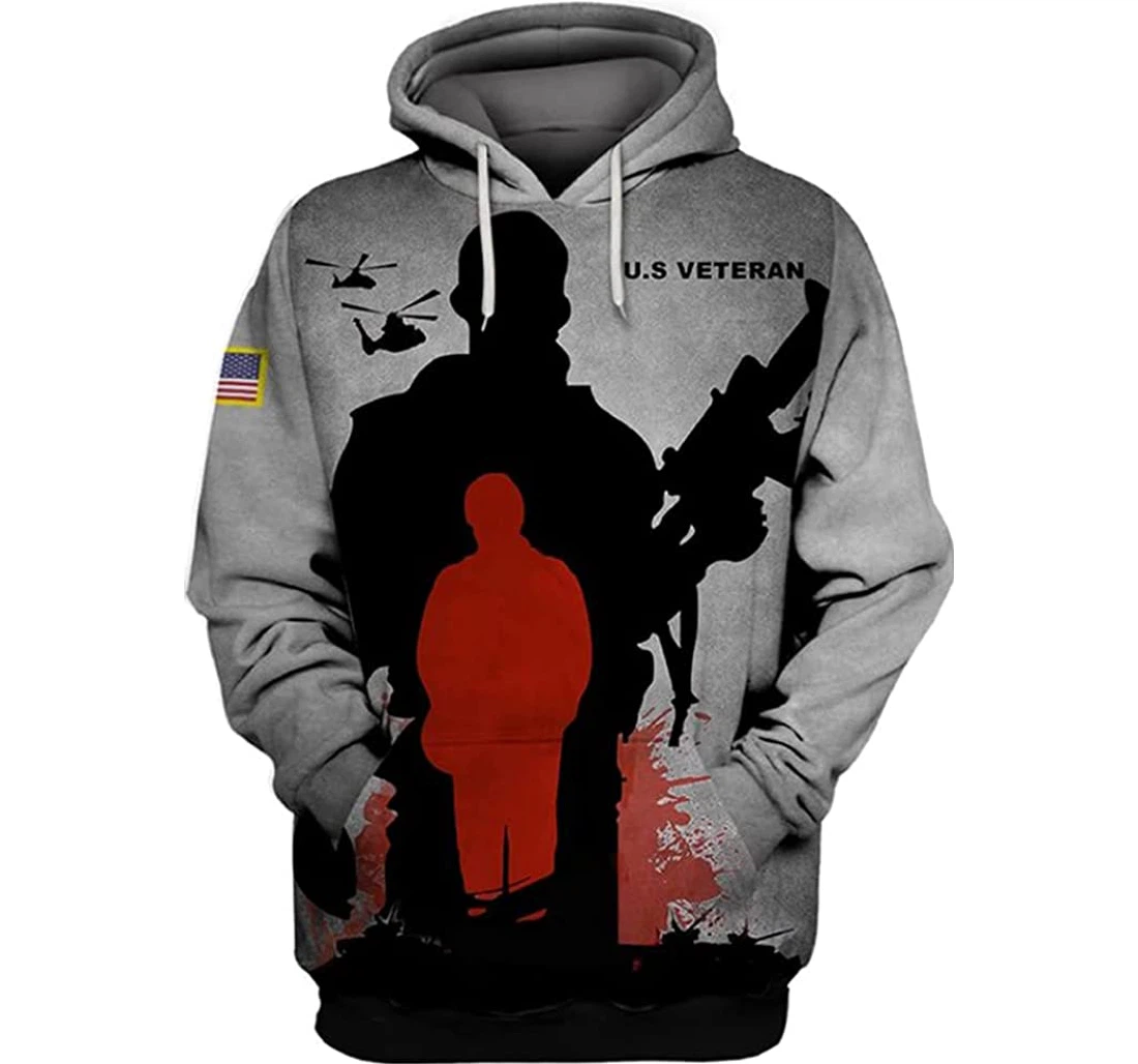 U.s.veteran Art America Flag Included - 3D Printed Pullover Hoodie