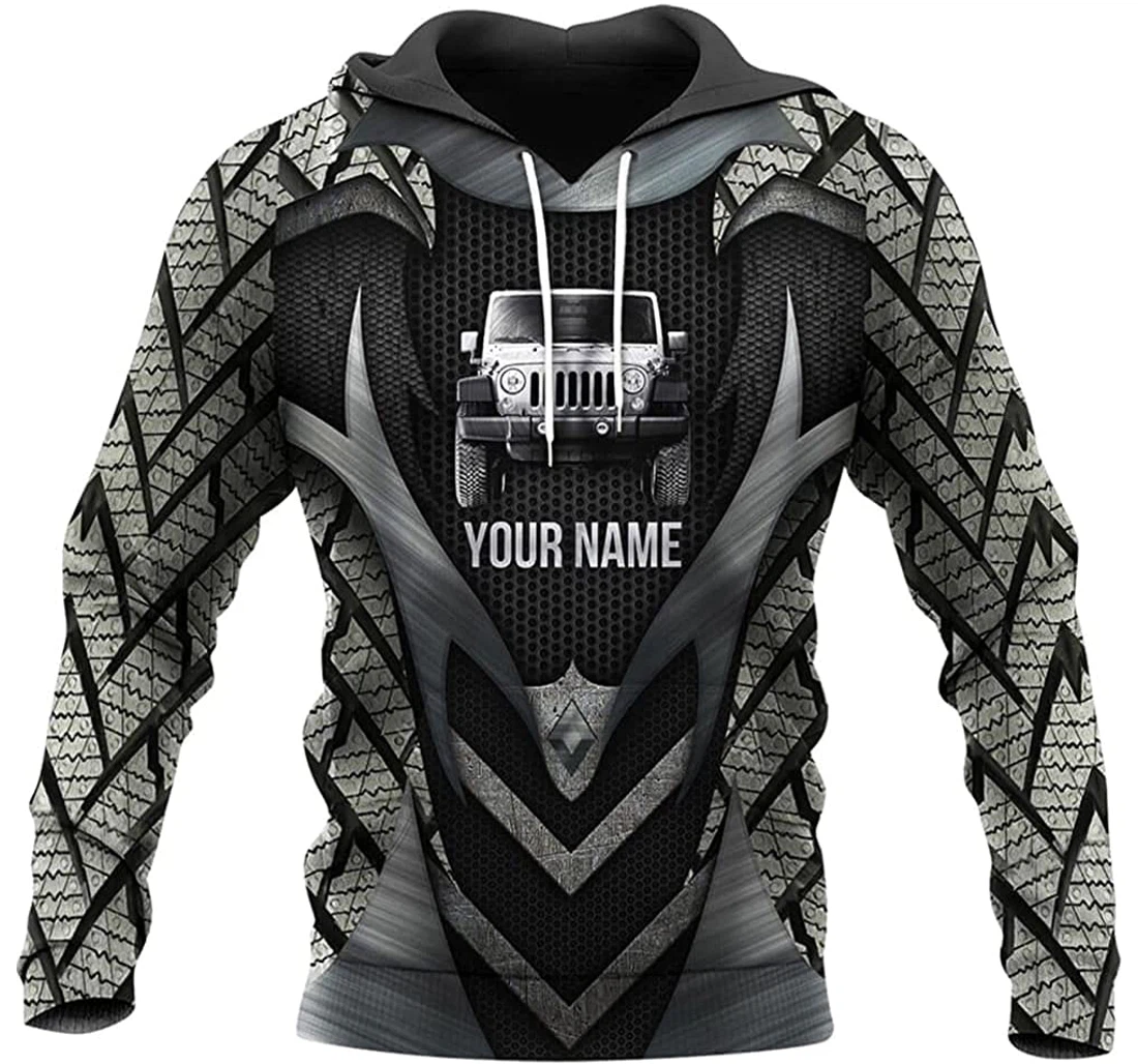 Personalized Name Car Lover Silver And Pattern Included - 3D Printed Pullover Hoodie