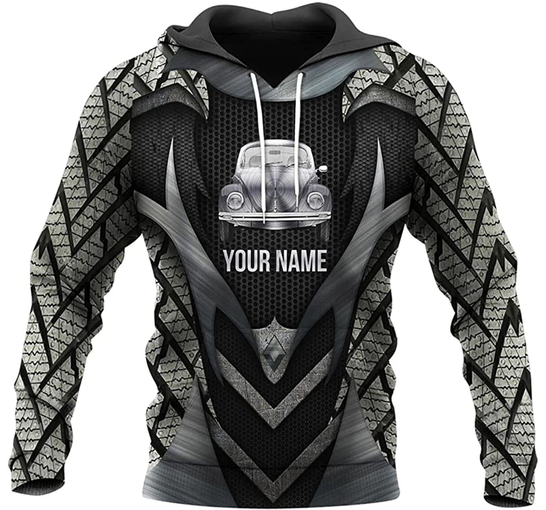 Personalized Name Love Car And Silver Pattern Included - 3D Printed Pullover Hoodie