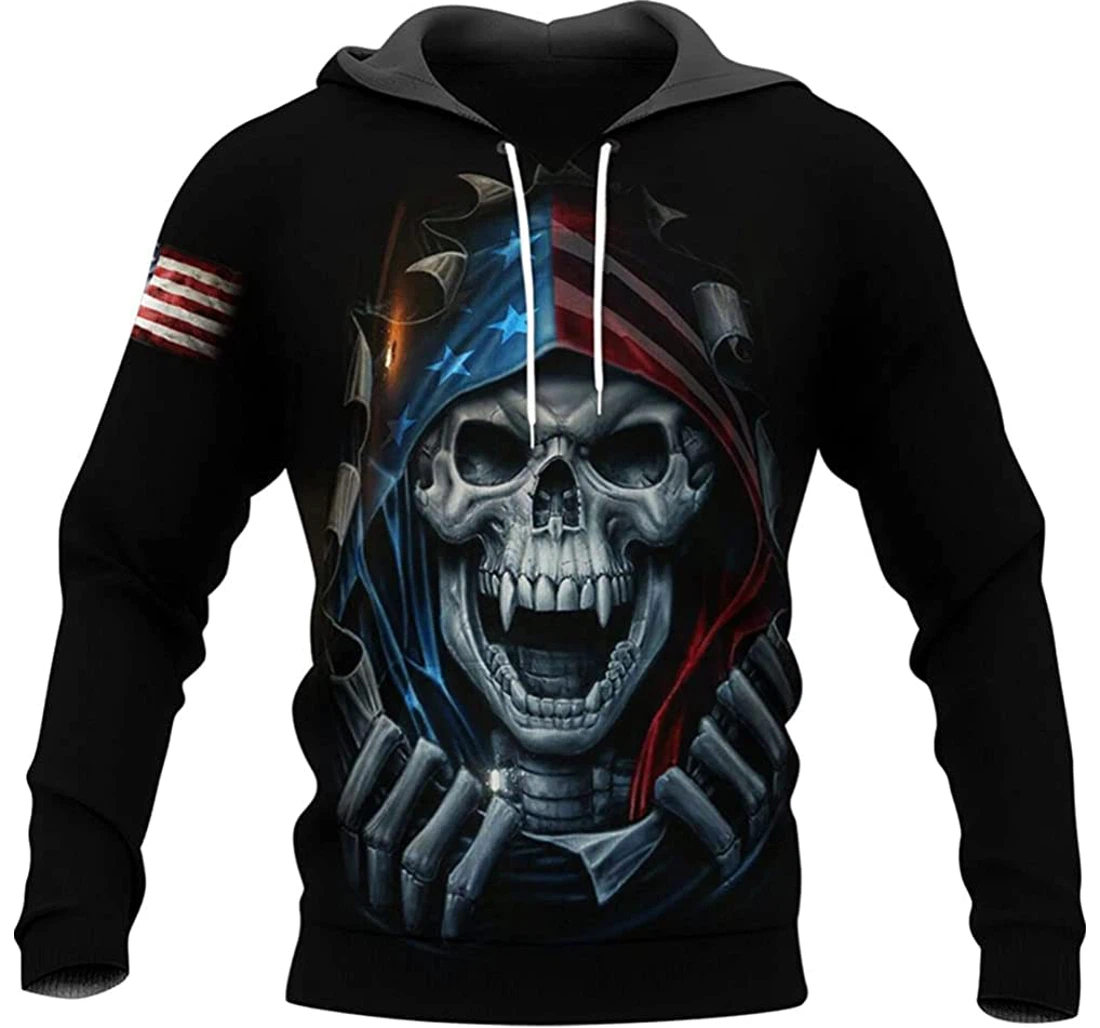 Love Us Skull Vampire Included - 3D Printed Pullover Hoodie