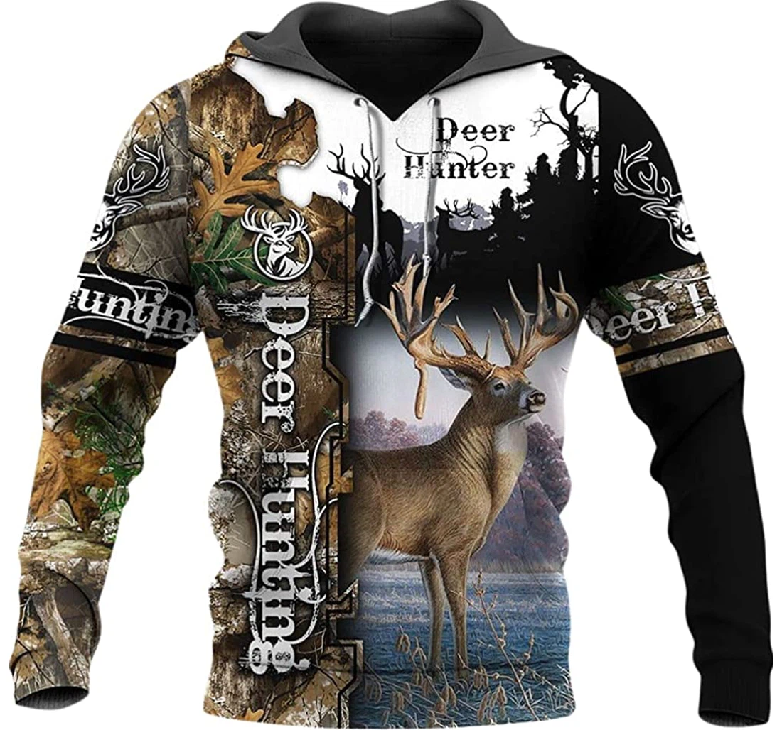 Deer Hunter Love Hunting In Forest Included - 3D Printed Pullover Hoodie