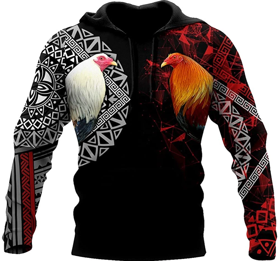 Mexican Rooster Chicken Art Included - 3D Printed Pullover Hoodie