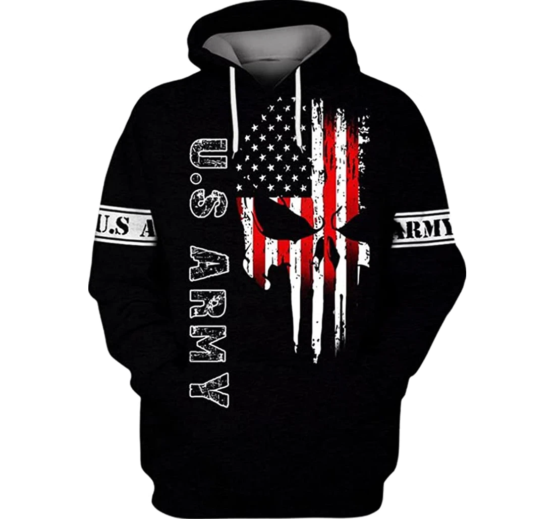 Us Army Veteran Skull America Needed Me I May Be Older Included - 3D Printed Pullover Hoodie