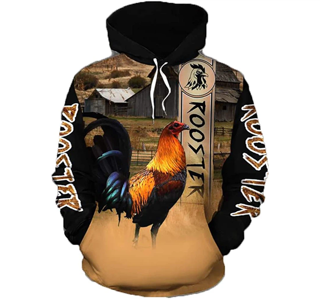 Rooster Farm Animal Lovers Man And Woman - 3D Printed Pullover Hoodie