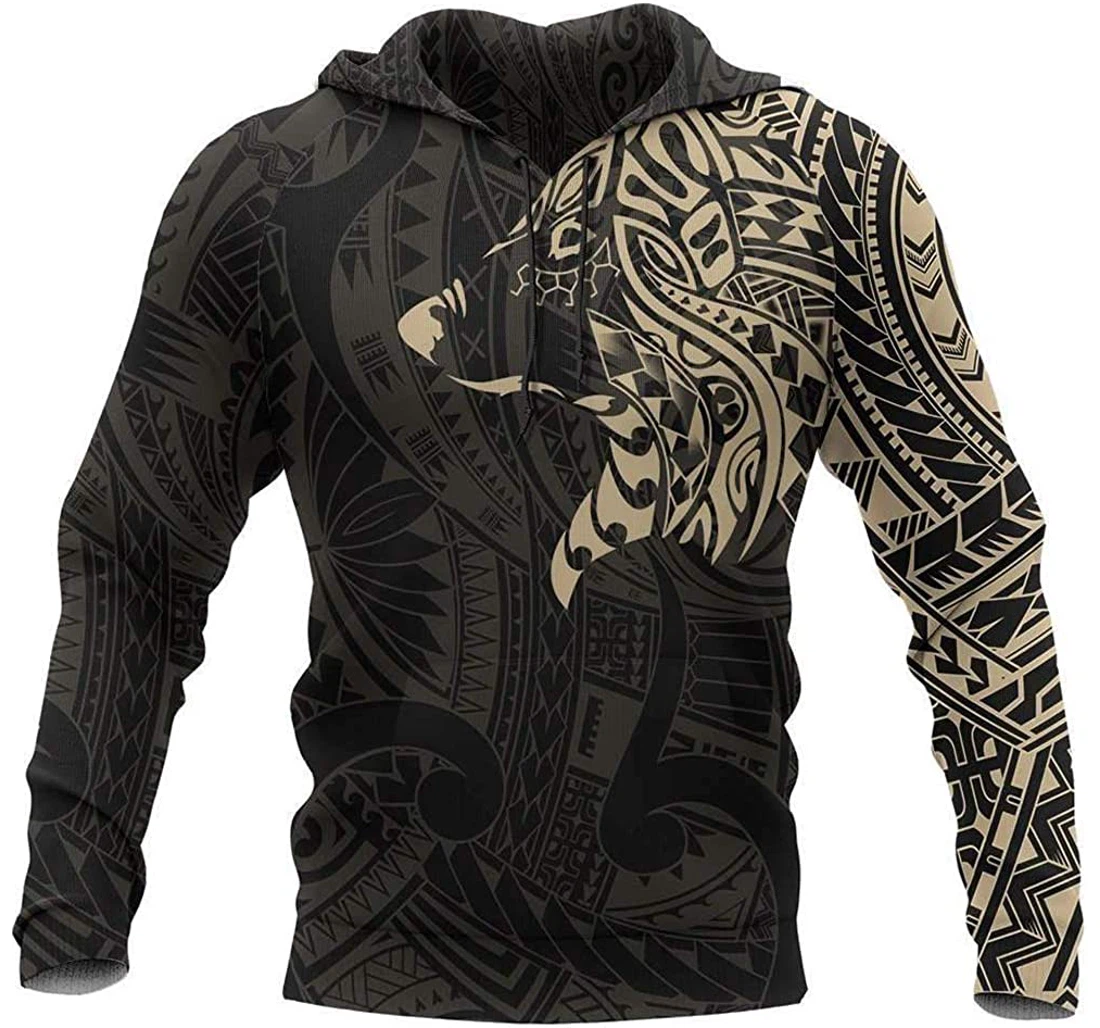 Wolf Tattoo Maori Style New Zealand Man And Woman - 3D Printed Pullover Hoodie