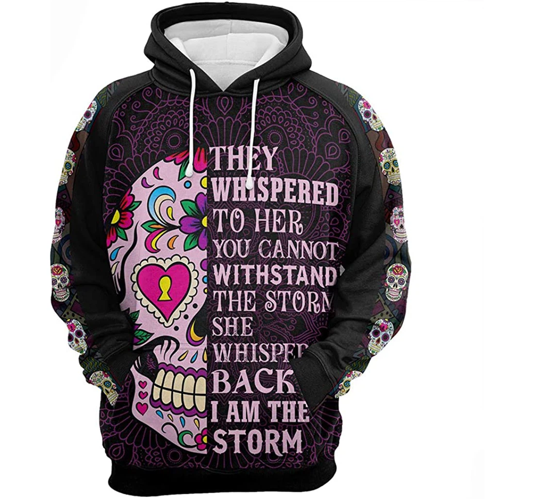 Sugar Skull Storm Man And Woman - 3D Printed Pullover Hoodie