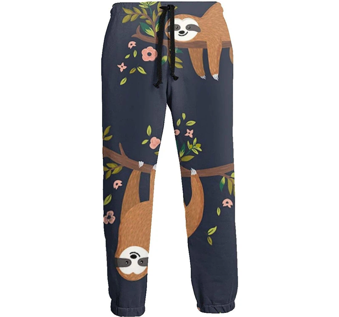 Personalized The Sloth In The Tree Casual Sweatpants, Joggers Pants With Drawstring For Men, Women