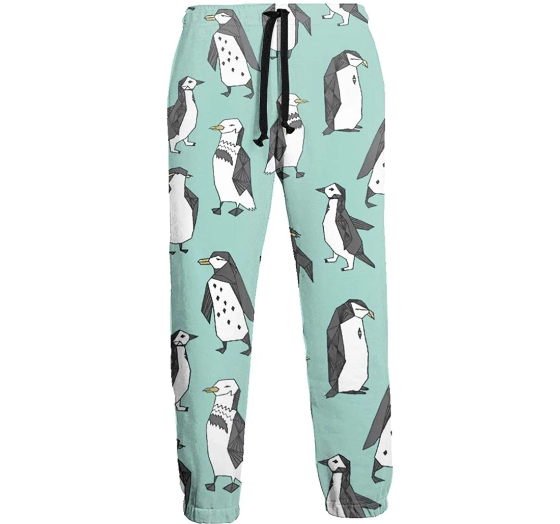 Personalized Penguins Digital Graphric Cool Casual Sweatpants, Joggers Pants With Drawstring For Men, Women