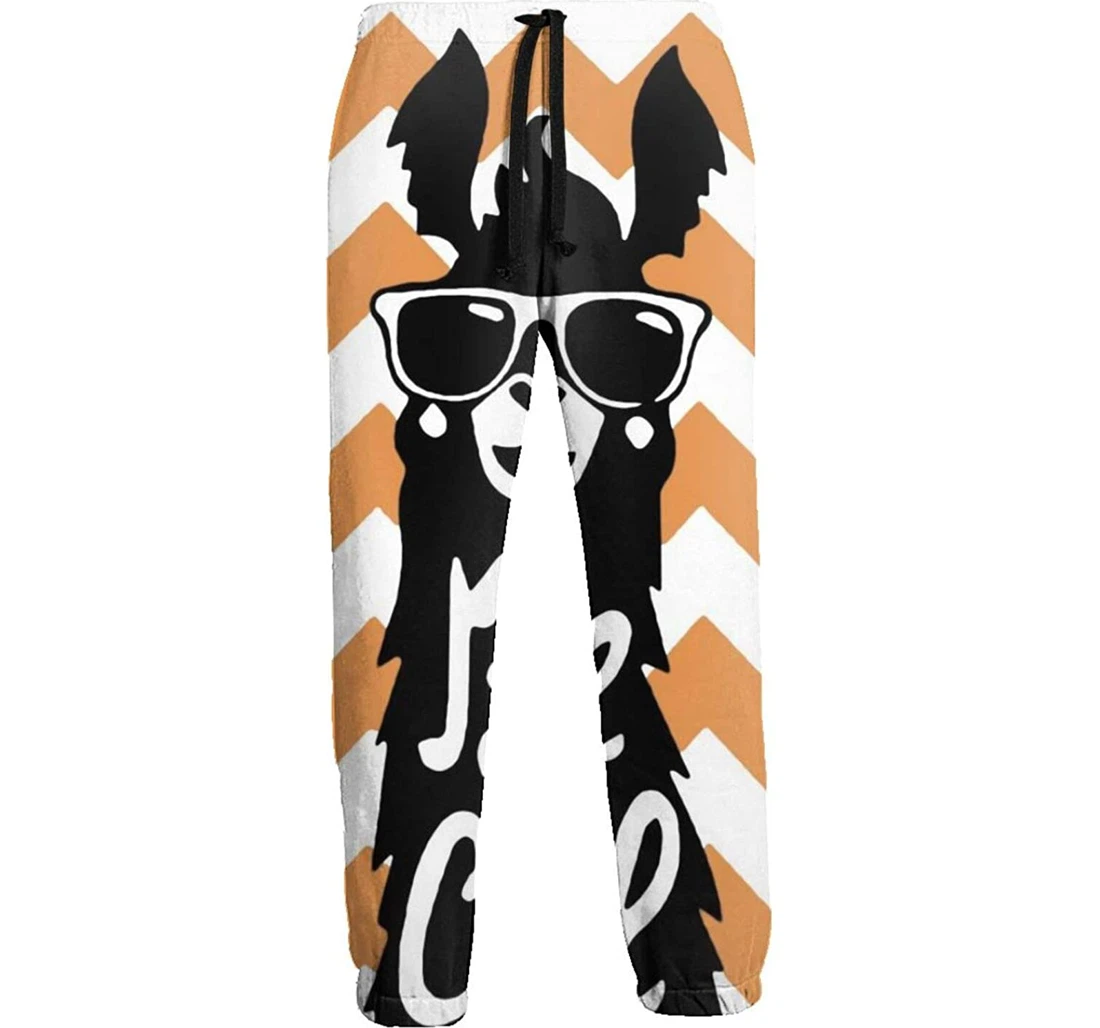 Personalized Three Alpacas Digital Graphric Cool Casual Sweatpants, Joggers Pants With Drawstring For Men, Women