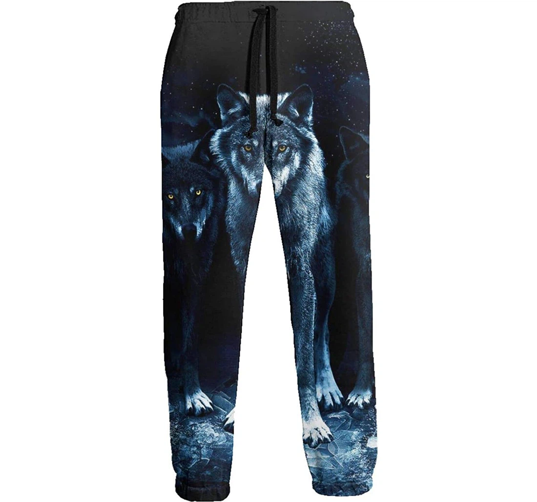 Personalized Wolf Cool Digital Graphric Cool Casual Sweatpants, Joggers Pants With Drawstring For Men, Women