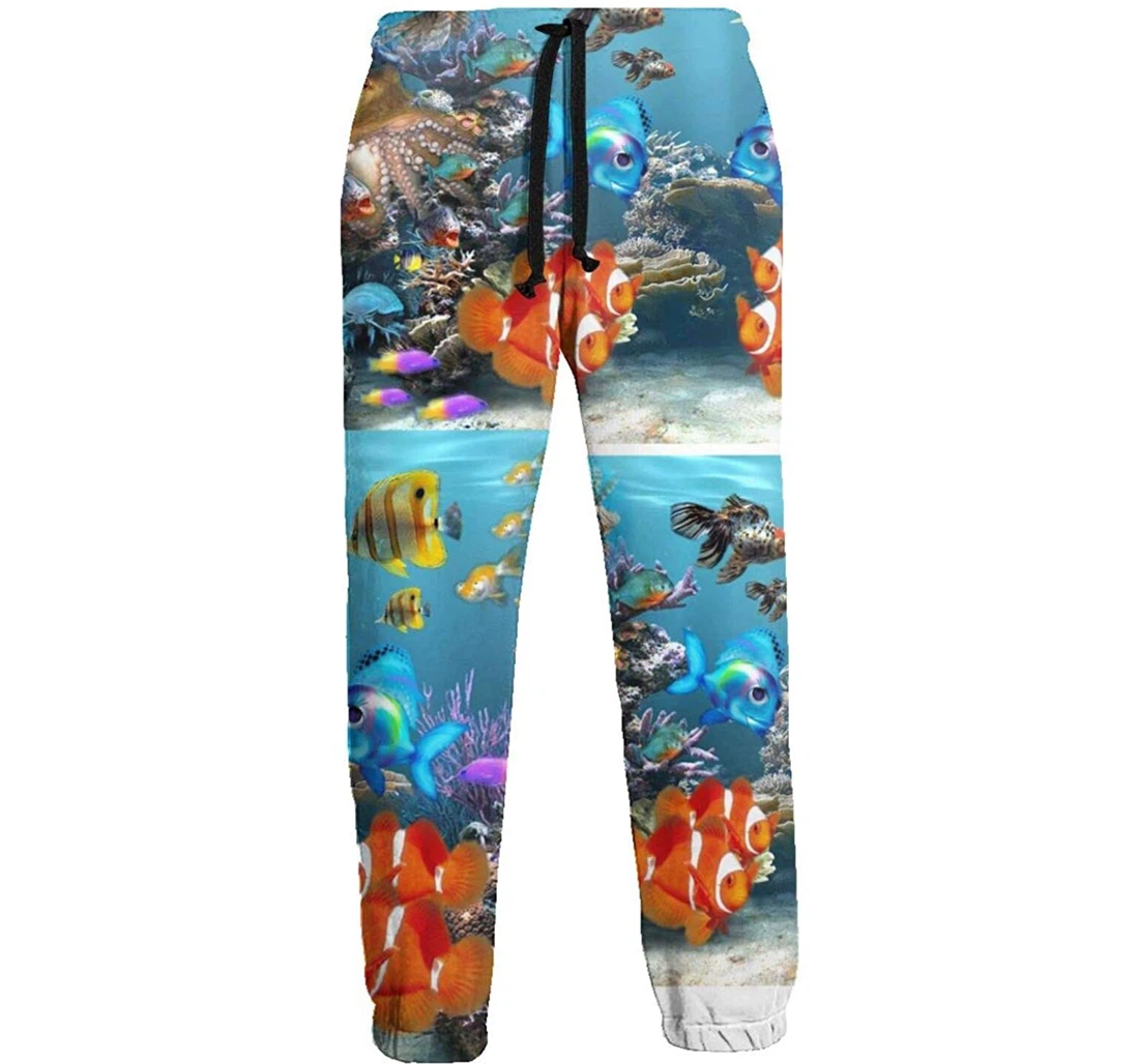 Personalized Underwater World Soft Pant Waist Sweatpants, Joggers Pants With Drawstring For Men, Women