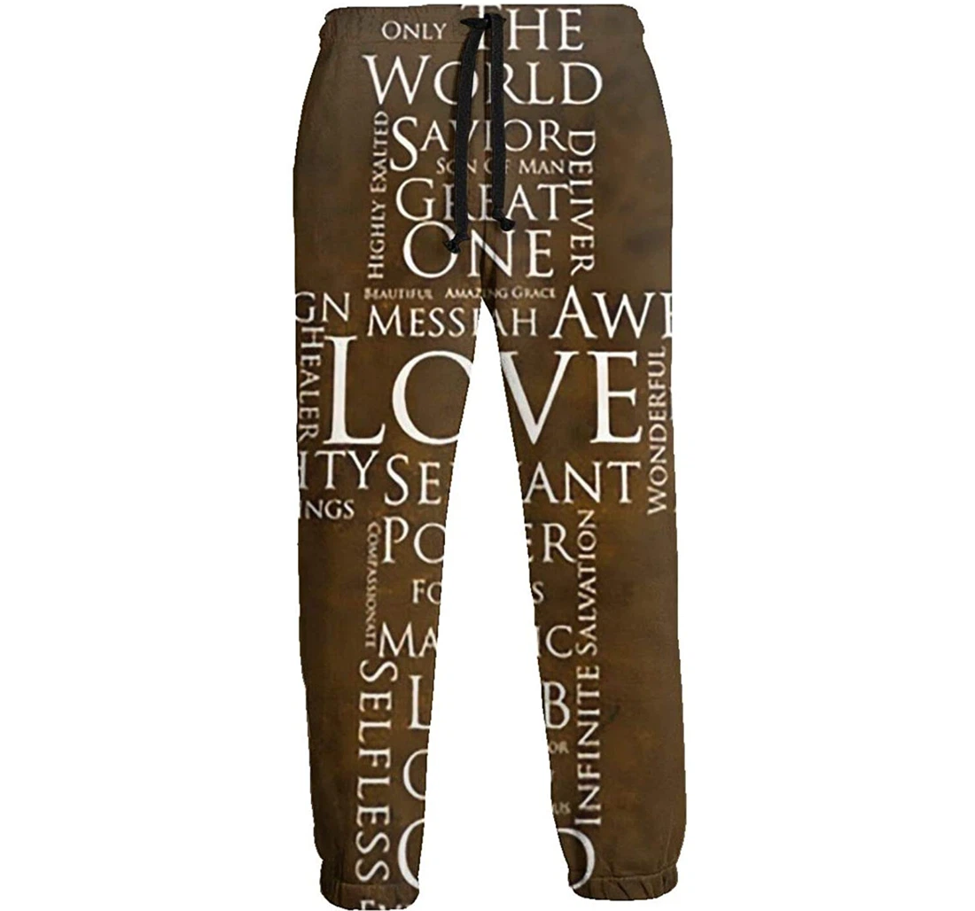 Personalized Cross Graphic Lightweight Comfortable Sweatpants, Joggers Pants With Drawstring For Men, Women