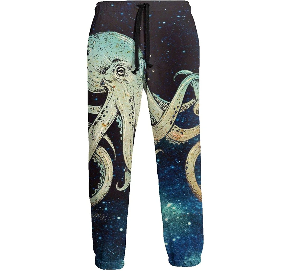 Personalized Octopus Bicycle Casual Sweatpants, Joggers Pants With Drawstring For Men, Women