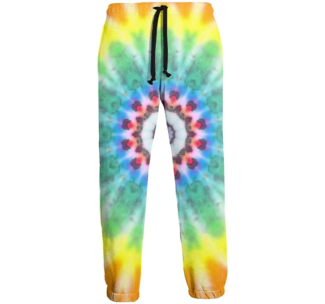 Personalized Tie Dry Pattern Graphic Lightweight Comfortable Sweatpants, Joggers Pants With Drawstring For Men, Women