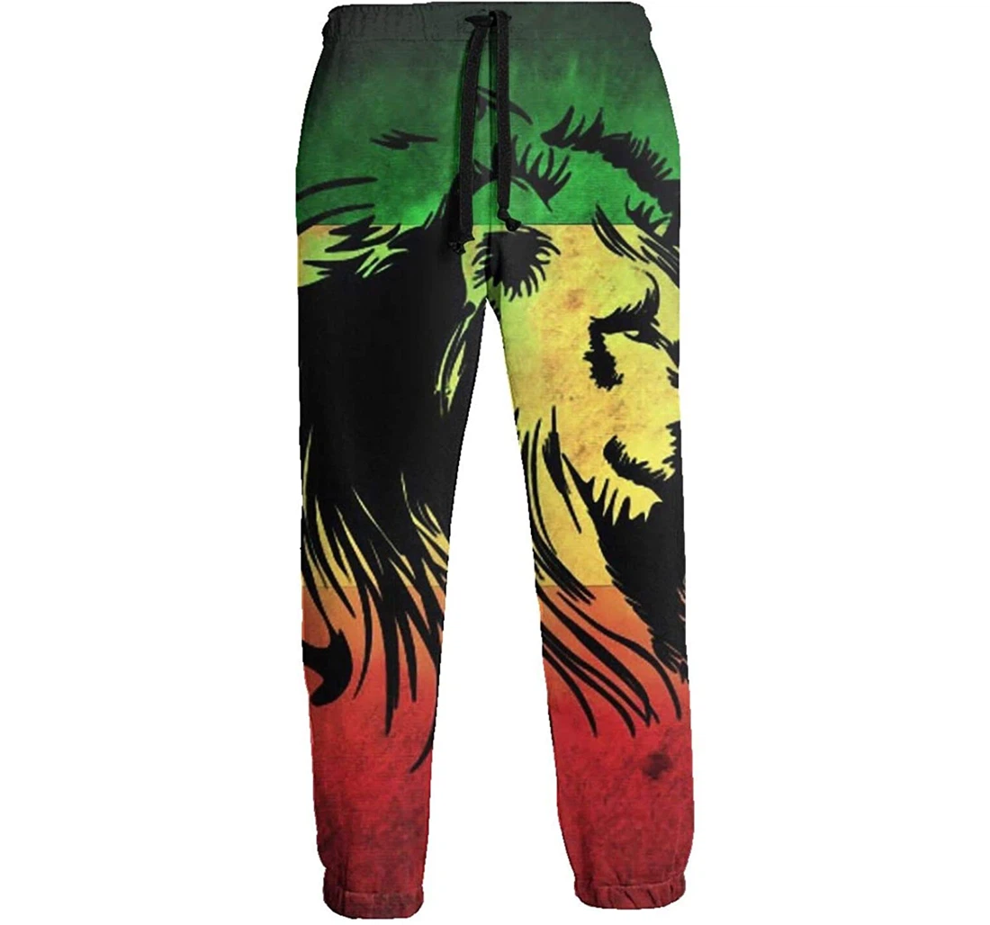 Personalized The Lion Tricolour Digital Graphric Cool Casual Sweatpants, Joggers Pants With Drawstring For Men, Women