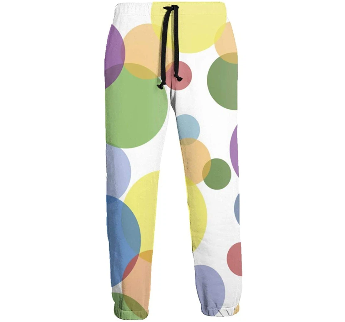 Personalized Cool Polka Dot Swedish Flag Casual Sweatpants, Joggers Pants With Drawstring For Men, Women