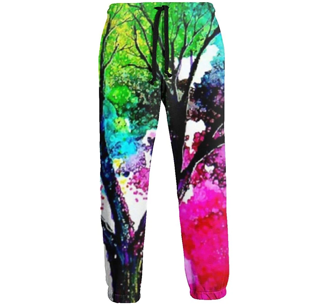 Personalized Colorful Tree Casual Sweatpants, Joggers Pants With Drawstring For Men, Women