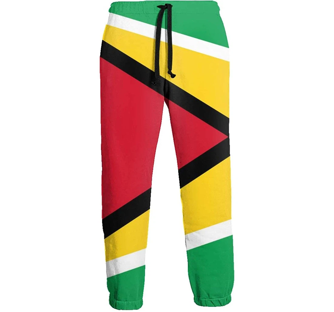 Personalized Flag Of Guyana Swedish Flag Casual Sweatpants, Joggers Pants With Drawstring For Men, Women