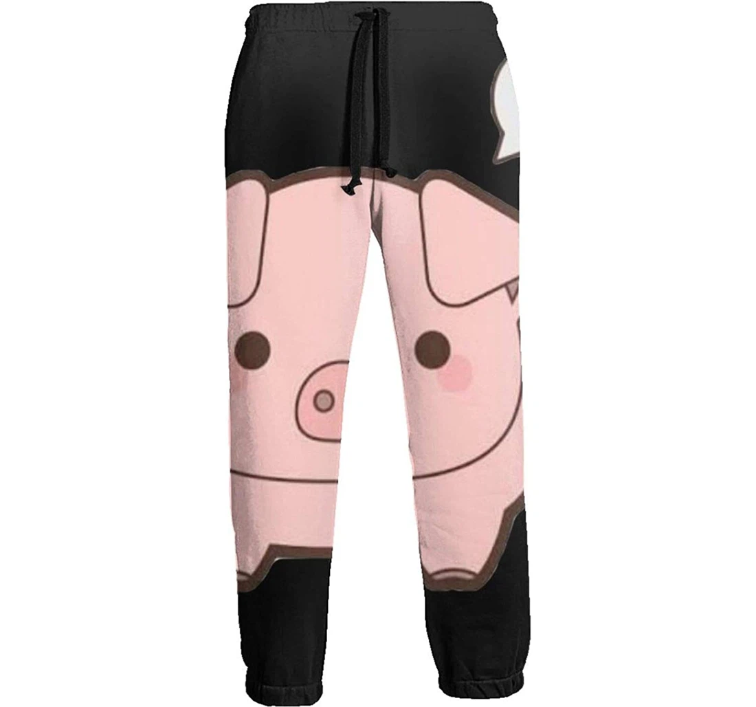 Personalized Pig Graphic Funny Casual Sweatpants, Joggers Pants With Drawstring For Men, Women