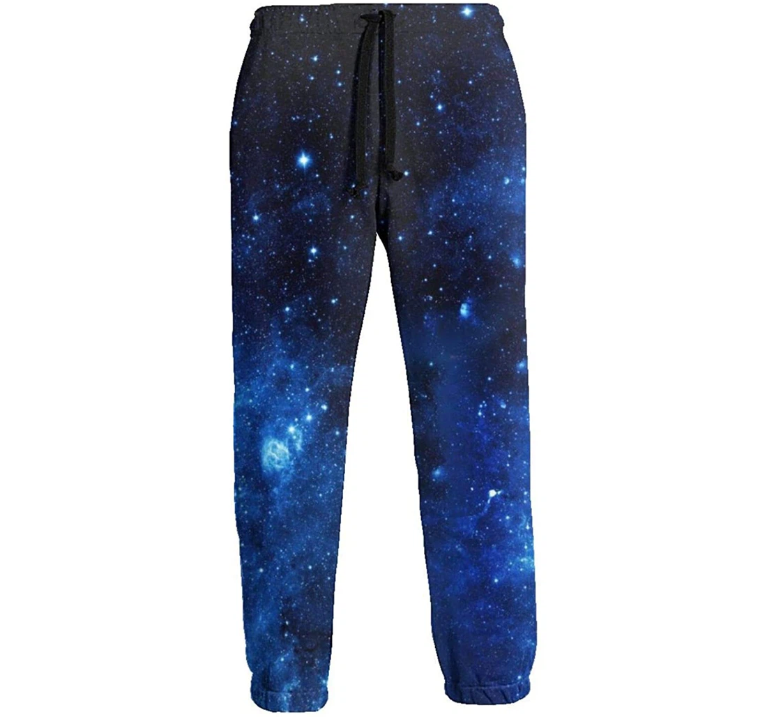 Personalized Blue Universe Casual Sweatpants, Joggers Pants With Drawstring For Men, Women
