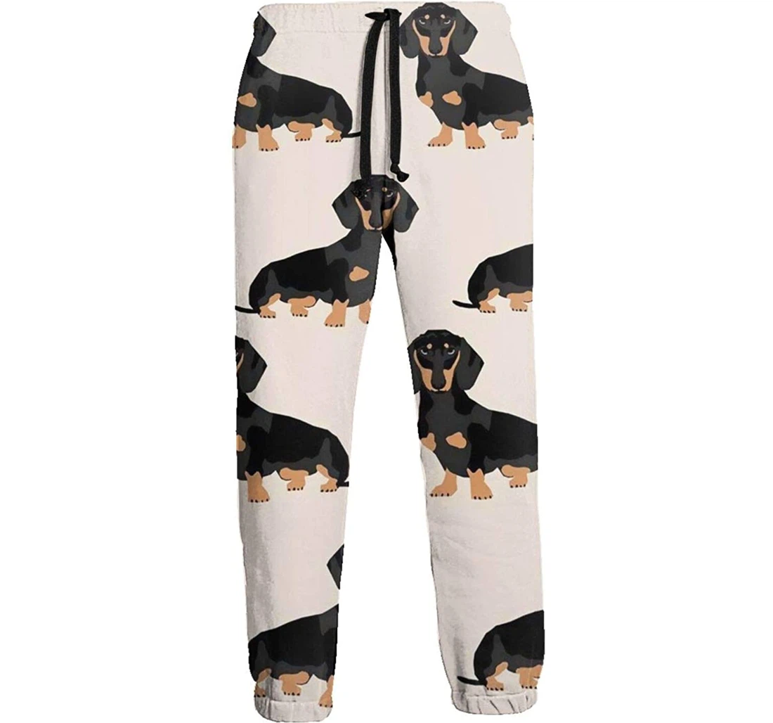 Personalized Dachshunds Graphic Funny Casual Sweatpants, Joggers Pants With Drawstring For Men, Women