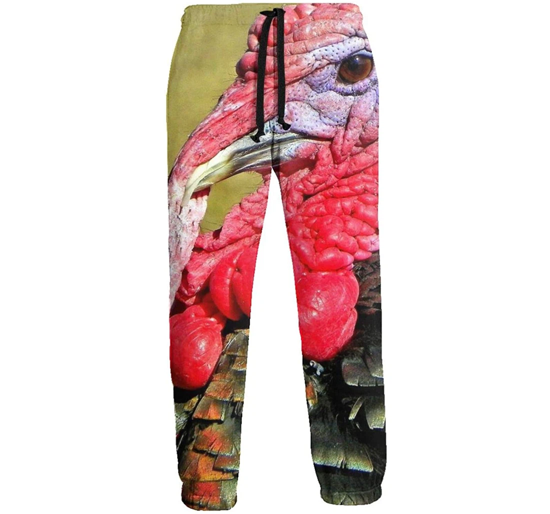 Personalized Turkey Graphic Funny Casual Sweatpants, Joggers Pants With Drawstring For Men, Women