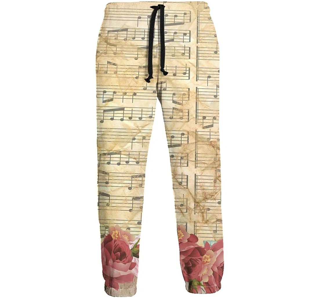 Personalized Flower Art Graphic Lightweight Comfortable Sweatpants, Joggers Pants With Drawstring For Men, Women