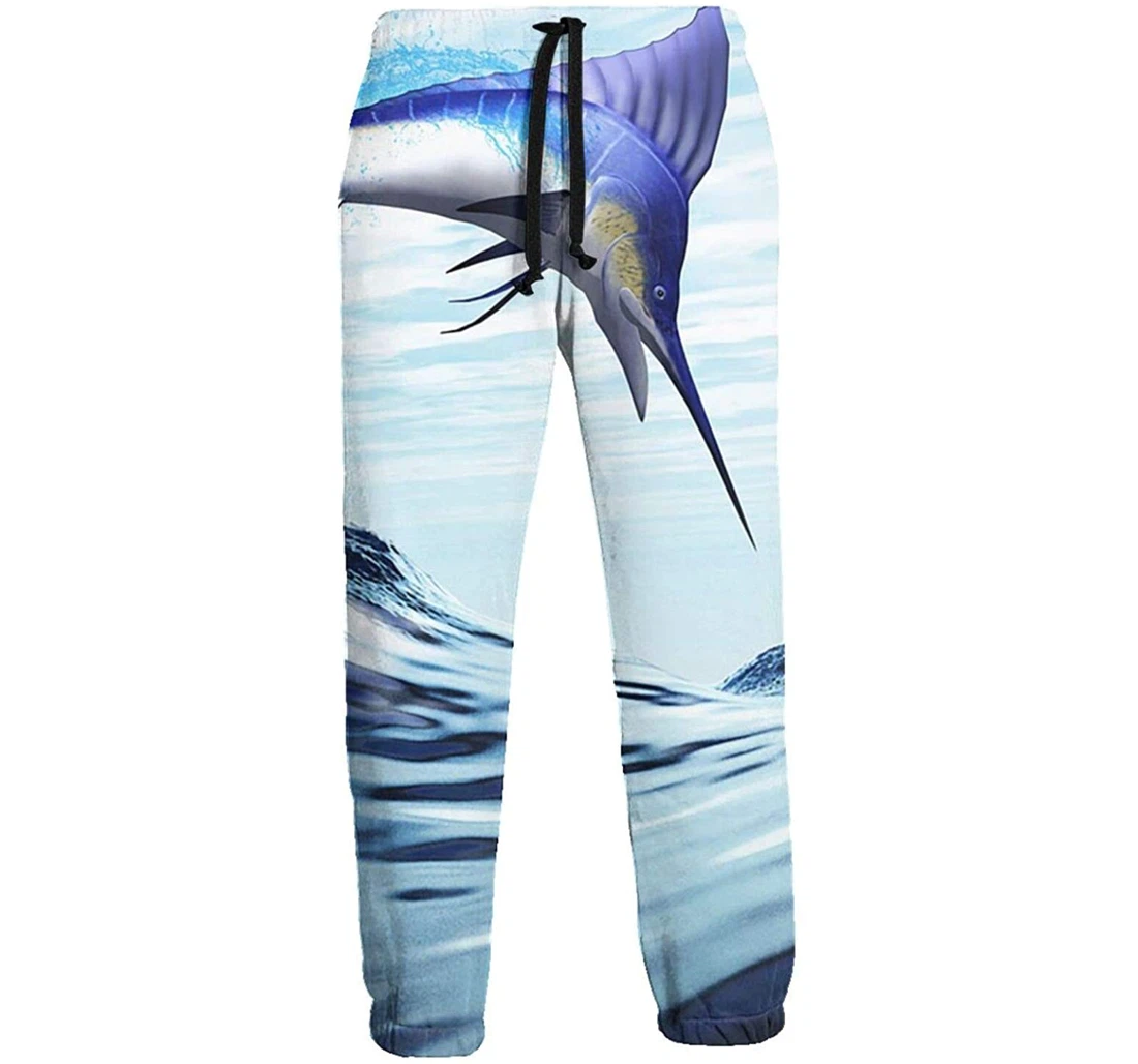 Personalized Sailfish Digital Graphric Cool Casual Sweatpants, Joggers Pants With Drawstring For Men, Women
