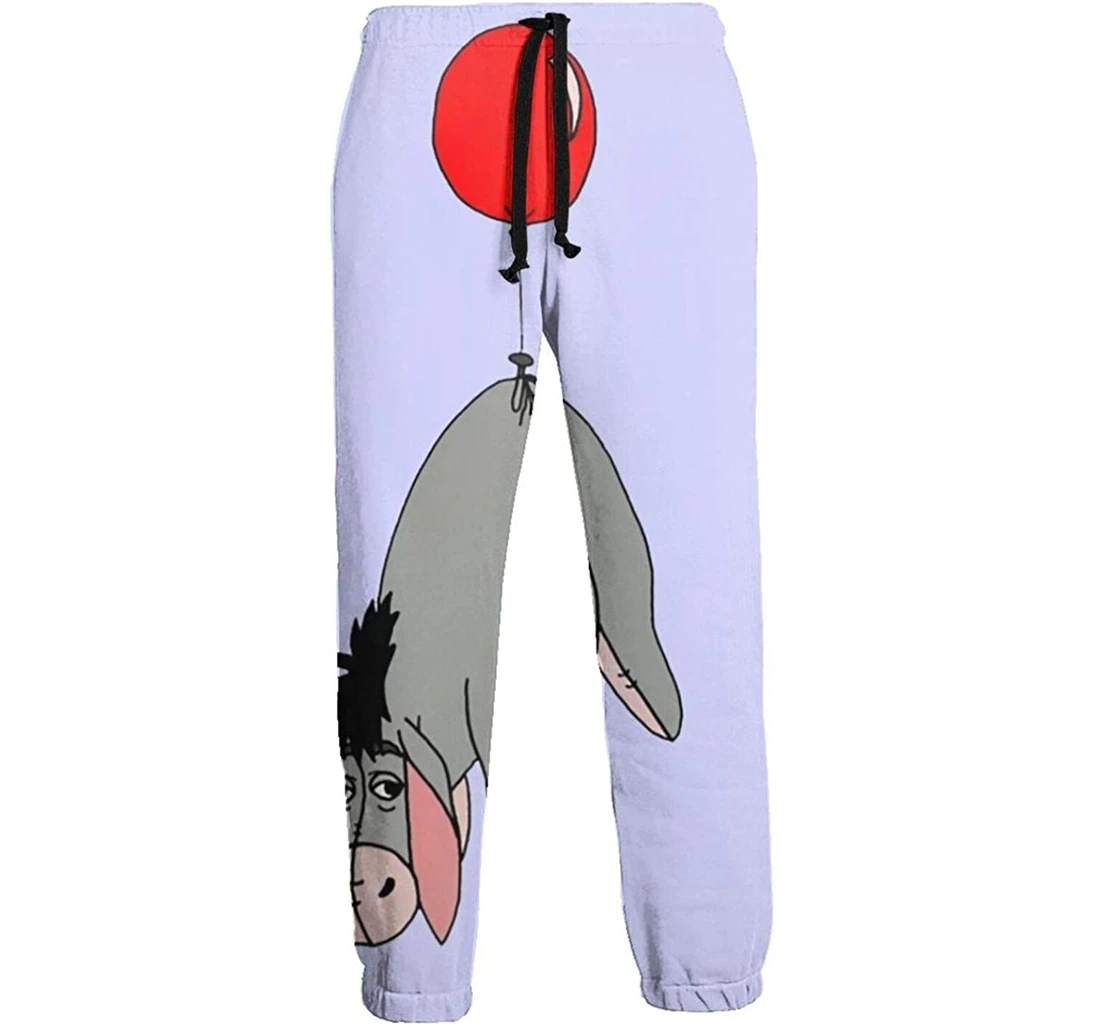 Personalized Eeyore Balloon Swedish Flag Casual Sweatpants, Joggers Pants With Drawstring For Men, Women