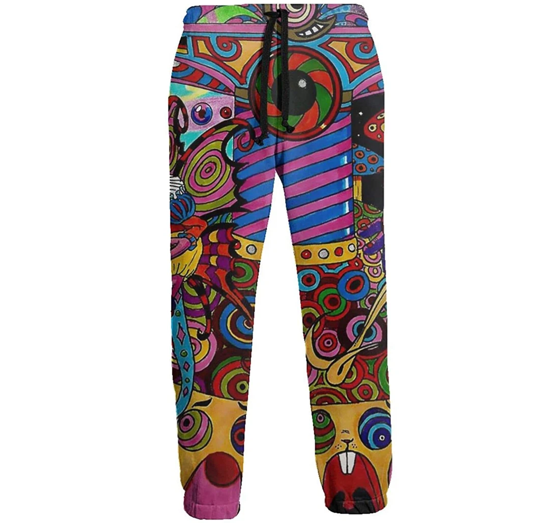 Personalized Trippy Art Digital Graphric Cool Casual Sweatpants, Joggers Pants With Drawstring For Men, Women