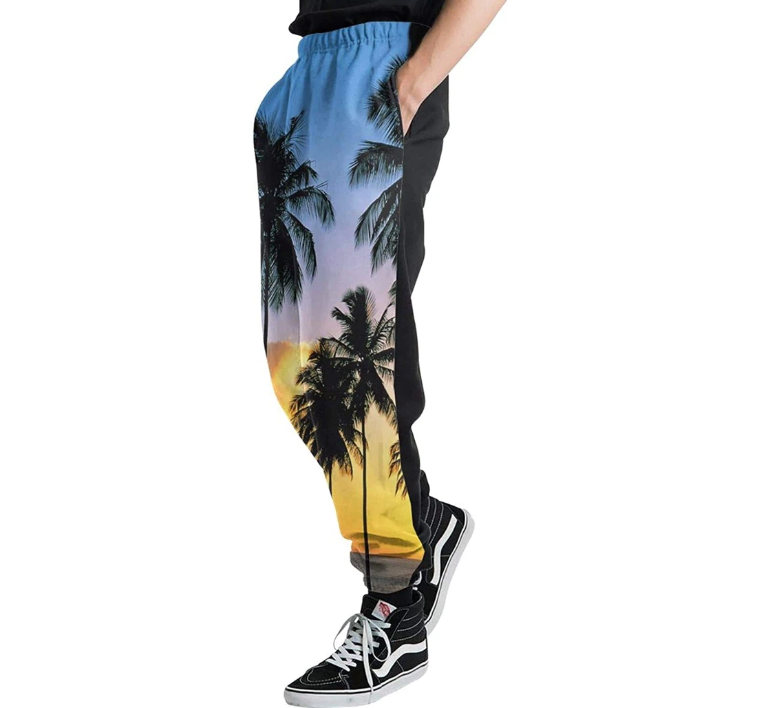 Personalized Trees By The Sea Casual Sweatpants, Joggers Pants With Drawstring For Men, Women