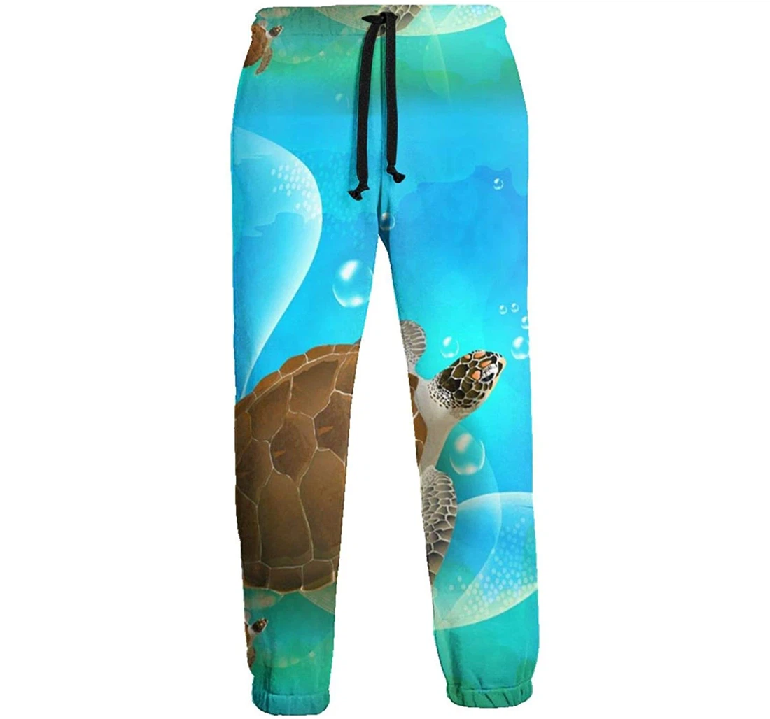 Personalized Sea Turtle 3 Graphic Lightweight Comfortable Sweatpants, Joggers Pants With Drawstring For Men, Women