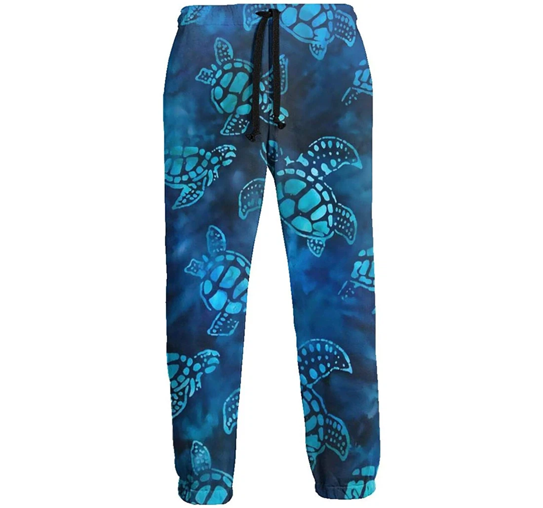 Personalized Turtle Tie Dye Batik Sweat Hip Hop Garment Spring Sweatpants, Joggers Pants With Drawstring For Men, Women