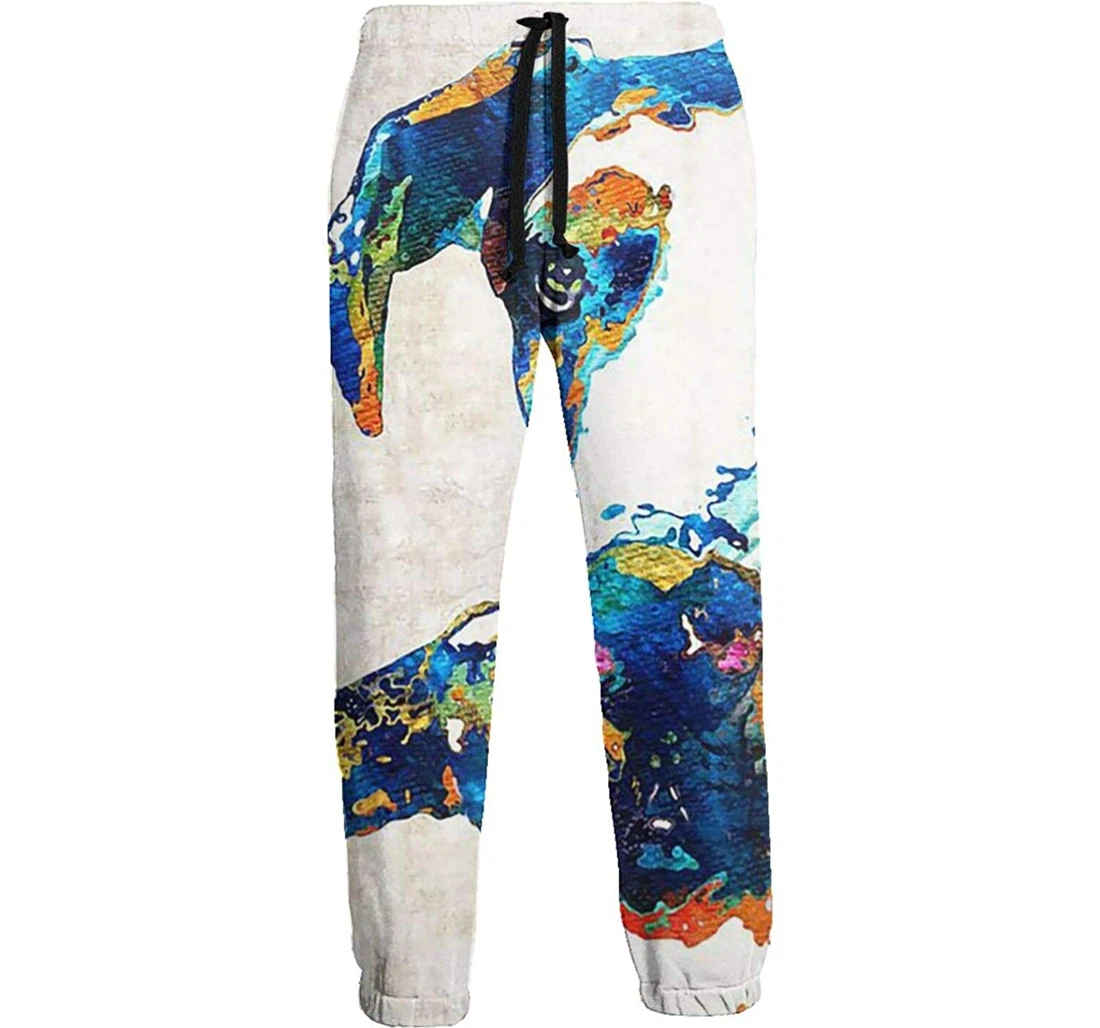 Personalized Great Dane Art Casual Sweatpants, Joggers Pants With Drawstring For Men, Women