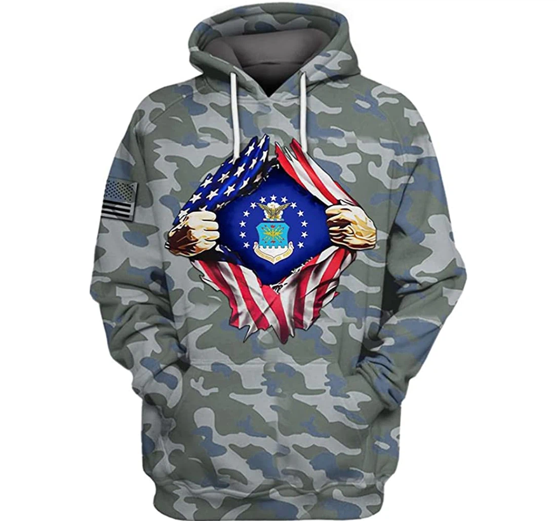 Air Force Camo American Included - 3D Printed Pullover Hoodie