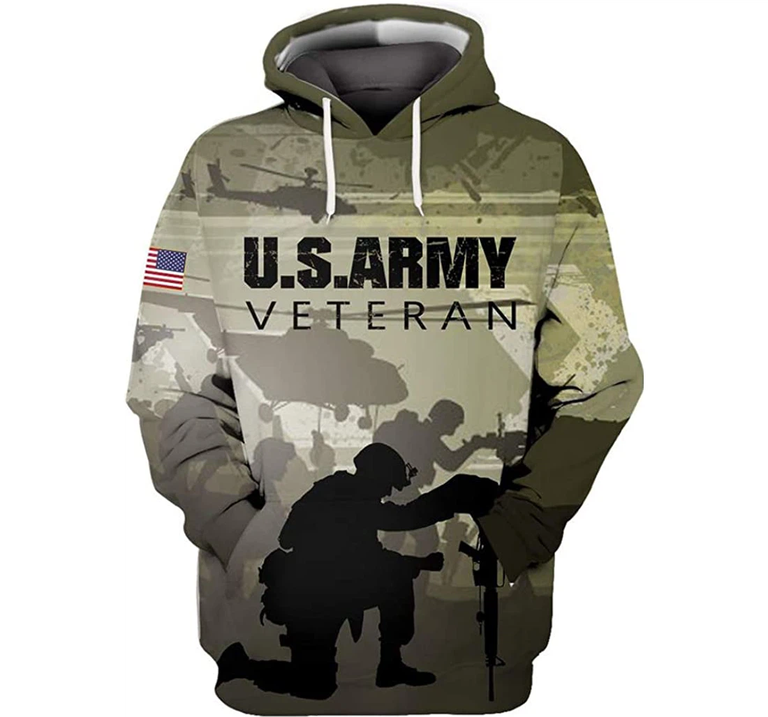 U.s Army Veretan Soldier Memorial Of The Waiting Man And Woman - 3D Printed Pullover Hoodie