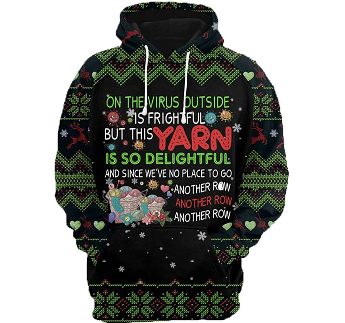 Yarn Christmas - 3D Printed Pullover Hoodie