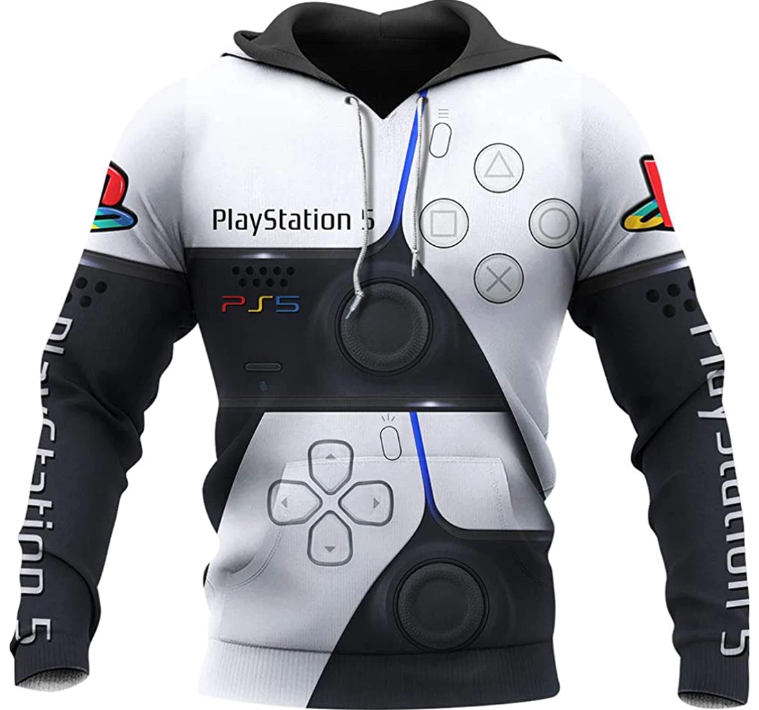 Ps5 The Dualsense Man And Woman - 3D Printed Pullover Hoodie